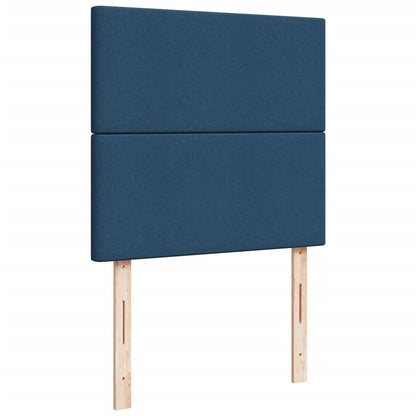 Box Spring Postel S Matrací Textil Modrá