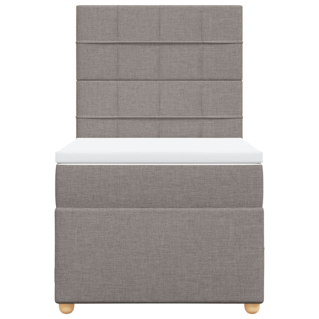 Box Spring Postel S Matrací Taupe 80X200 Cm Textil