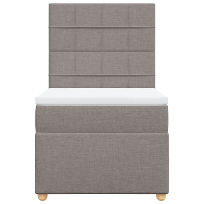 Box Spring Postel S Matrací Taupe 80X200 Cm Textil