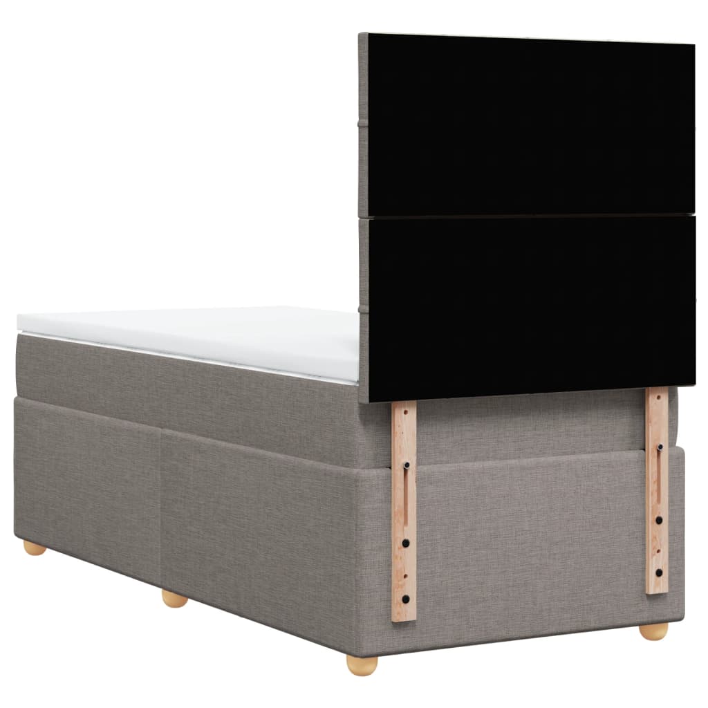 Box Spring Postel S Matrací Taupe 80X200 Cm Textil