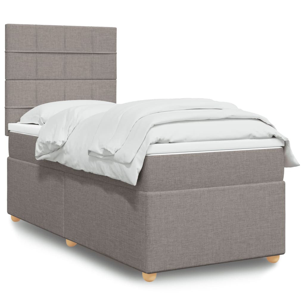 Box Spring Postel S Matrací Taupe 80X200 Cm Textil