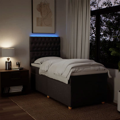 Box Spring Postel S Matrací Textil Tmavě Hnědá