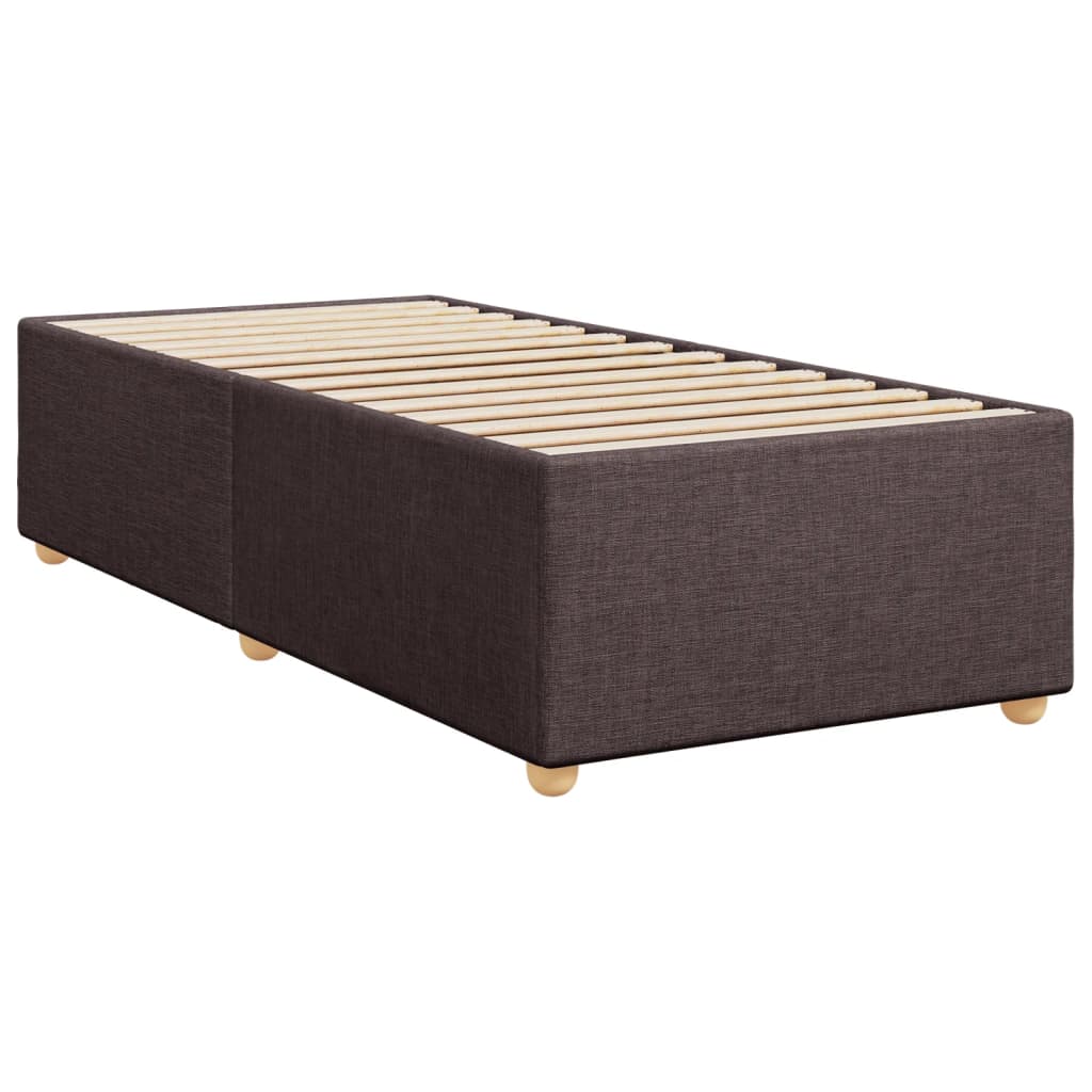 Box Spring Postel S Matrací Textil Tmavě Hnědá