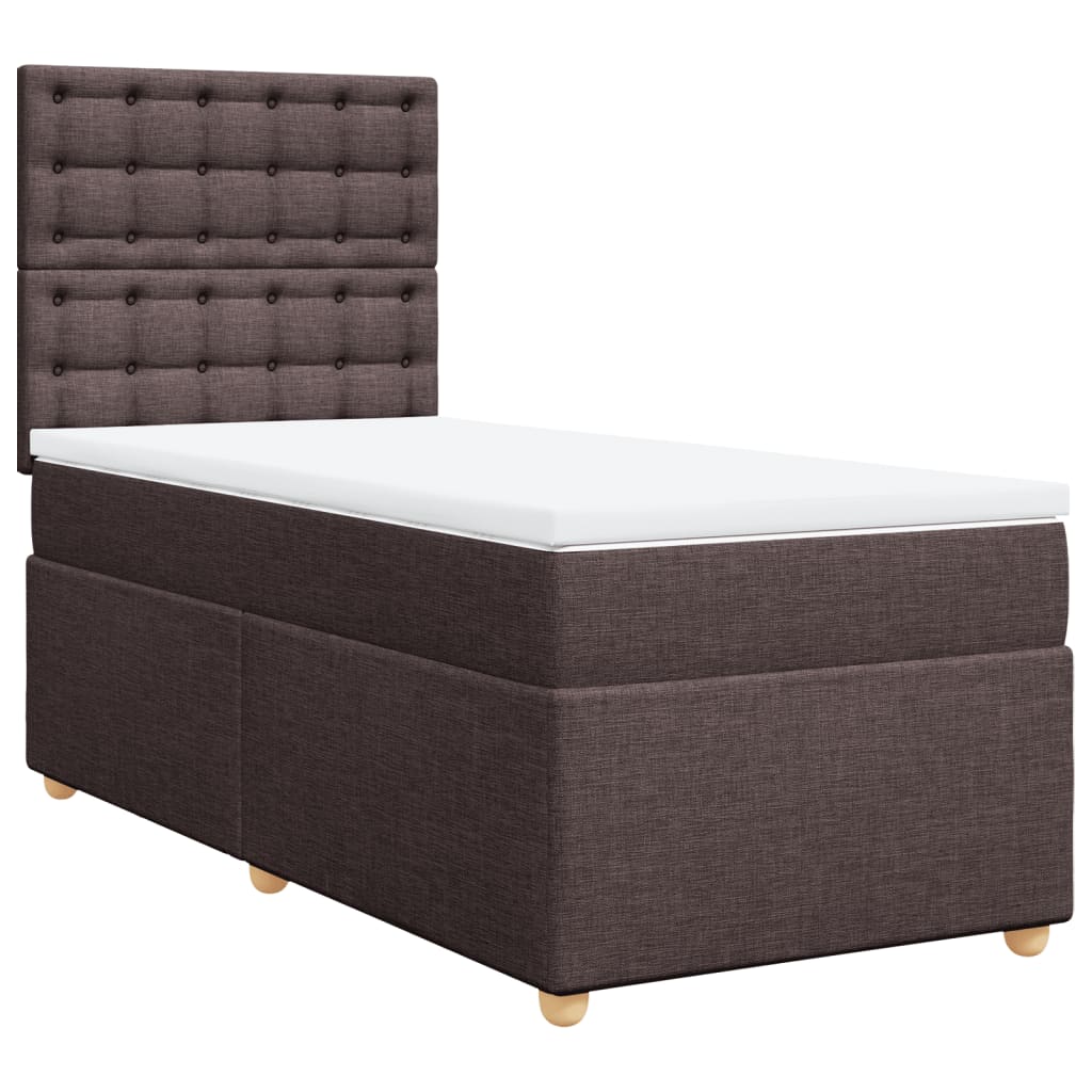 Box Spring Postel S Matrací Tmavě Hnědá 80X200 Cm Textil