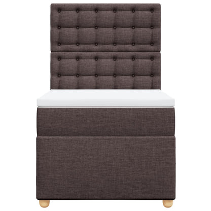 Box Spring Postel S Matrací Tmavě Hnědá 80X200 Cm Textil