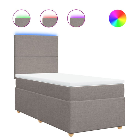 Box Spring Postel S Matrací Textil Taupe