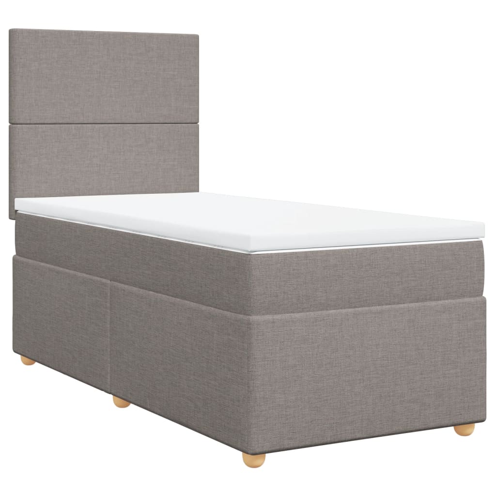 Box Spring Postel S Matrací Textil Taupe
