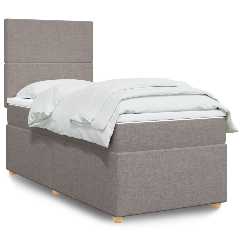 Box Spring Postel S Matrací Textil Taupe