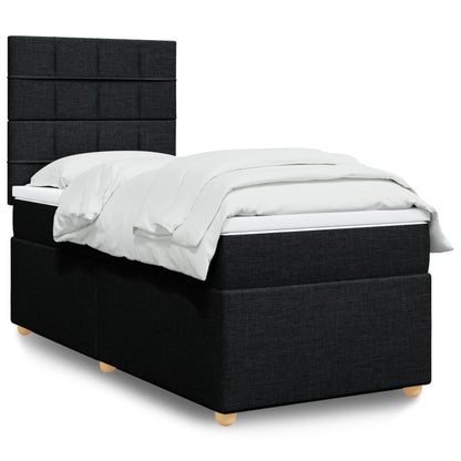 Box Spring Postel S Matrací Černá Textil Černá