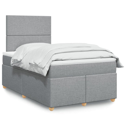 Box Spring Postel S Matrací Textil Světle Šedá