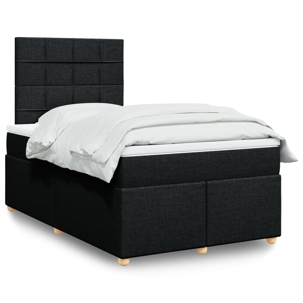 Box Spring Postel S Matrací Černá Textil Černá