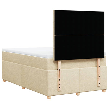 Box Spring Postel S Matrací Krémová 120X190 Cm Textil Modrá
