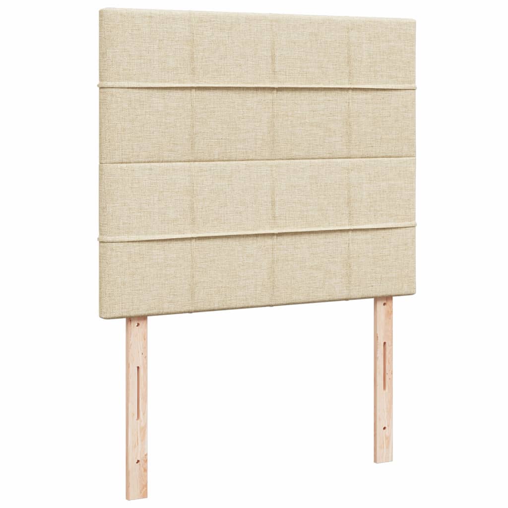Box Spring Postel S Matrací Krémová 120X190 Cm Textil Modrá