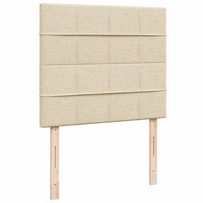 Box Spring Postel S Matrací Krémová 120X190 Cm Textil Modrá