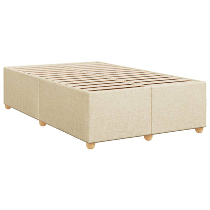 Box Spring Postel S Matrací Krémová 120X190 Cm Textil Modrá