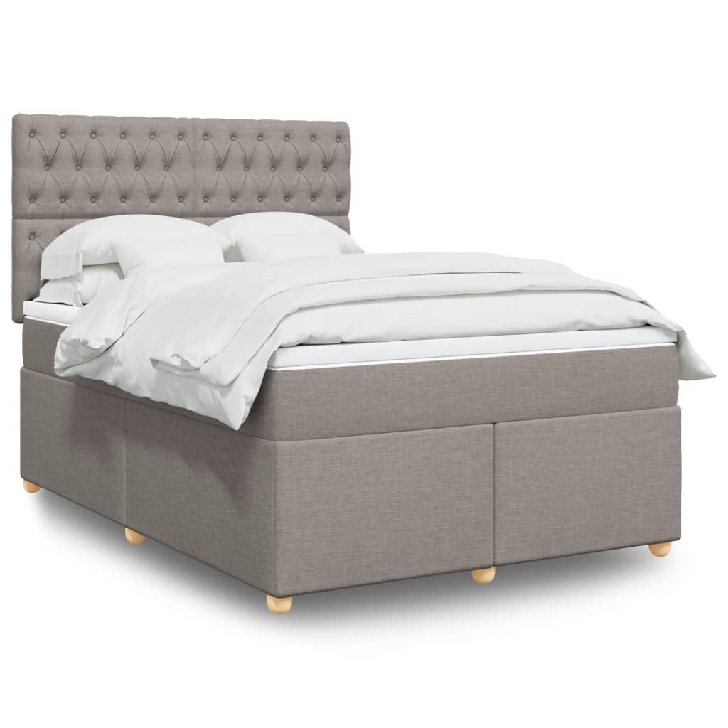 Box Spring Postel S Matrací Textil Taupe