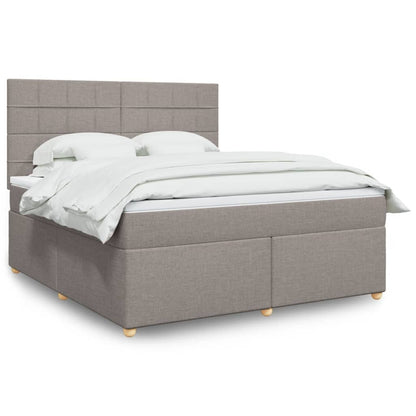 Box Spring Postel S Matrací Textil Taupe