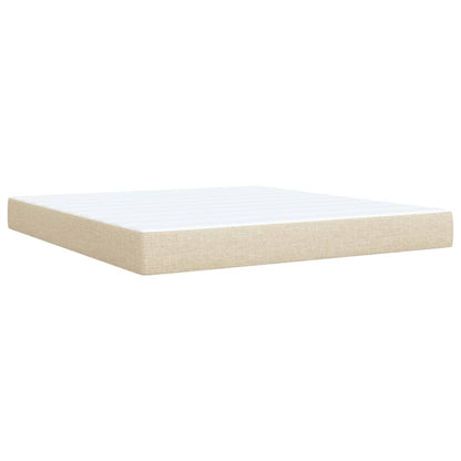 Box Spring Postel S Matrací Krémová 180X200 Cm Textil