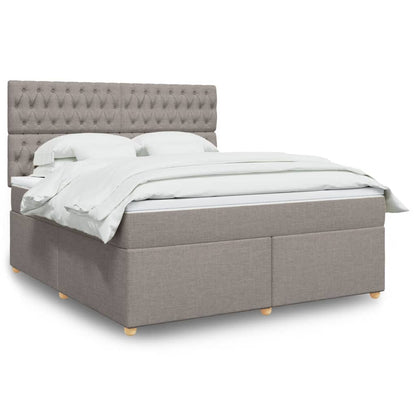Box Spring Postel S Matrací Textil Taupe