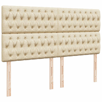 Box Spring Postel S Matrací Krémová 180X200 Cm Textil