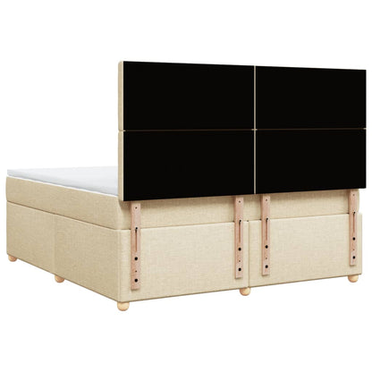 Box Spring Postel S Matrací Krémová 180X200 Cm Textil