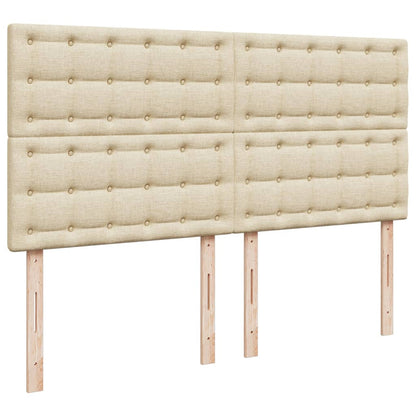 Box Spring Postel S Matrací Krémová 180X200 Cm Textil