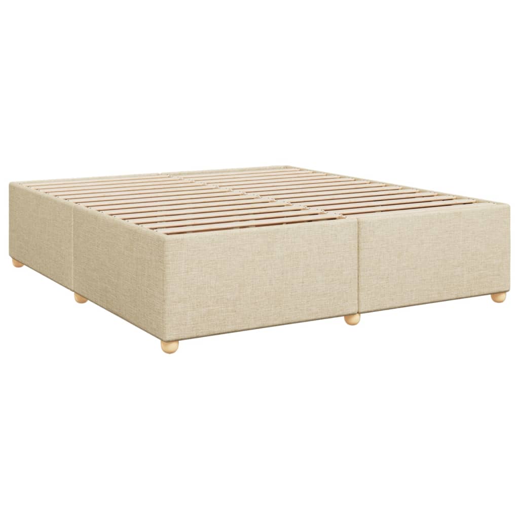Box Spring Postel S Matrací Krémová 180X200 Cm Textil
