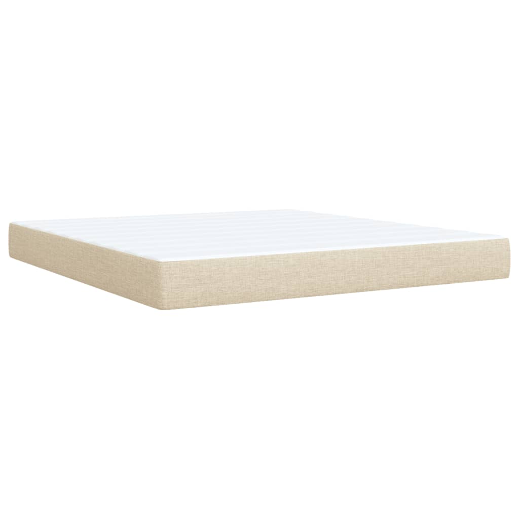 Box Spring Postel S Matrací Krémová 180X200 Cm Textil