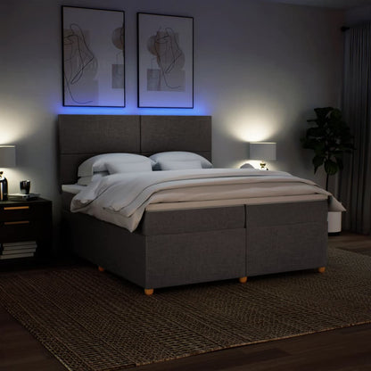 Box Spring Postel S Matrací Taupe 200X200 Cm Textil
