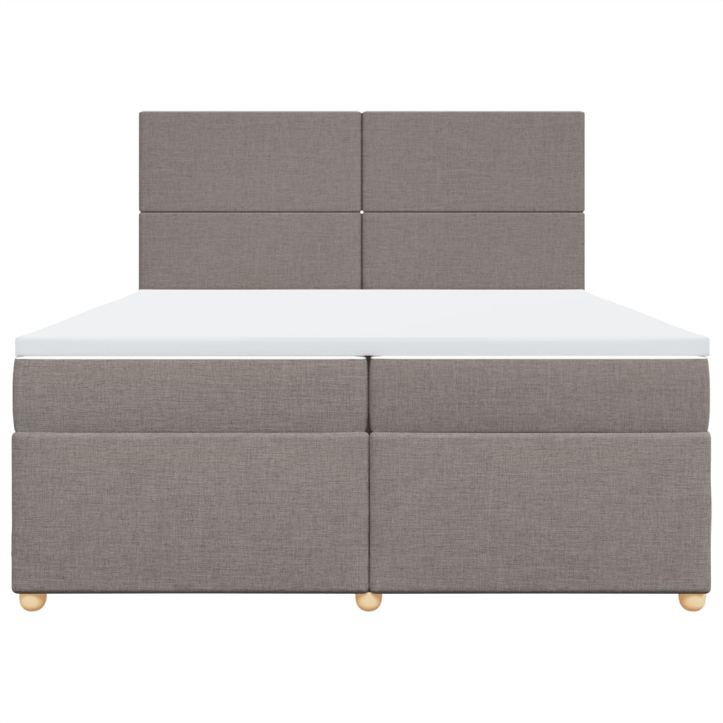 Box Spring Postel S Matrací Taupe 200X200 Cm Textil
