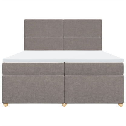 Box Spring Postel S Matrací Taupe 200X200 Cm Textil