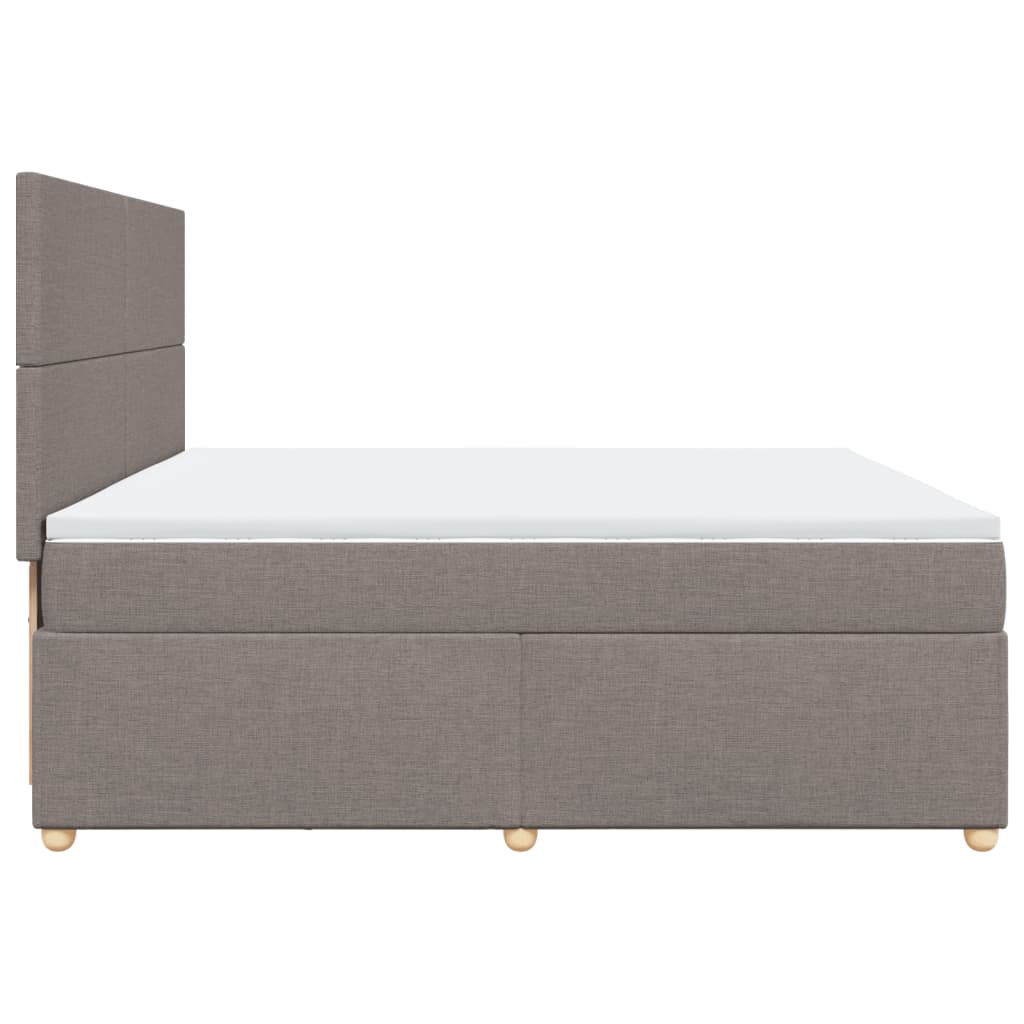 Box Spring Postel S Matrací Taupe 200X200 Cm Textil