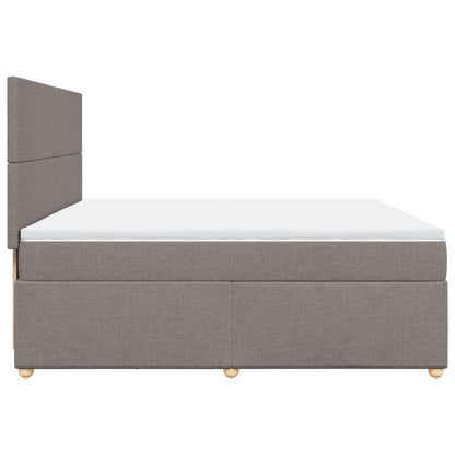 Box Spring Postel S Matrací Taupe 200X200 Cm Textil