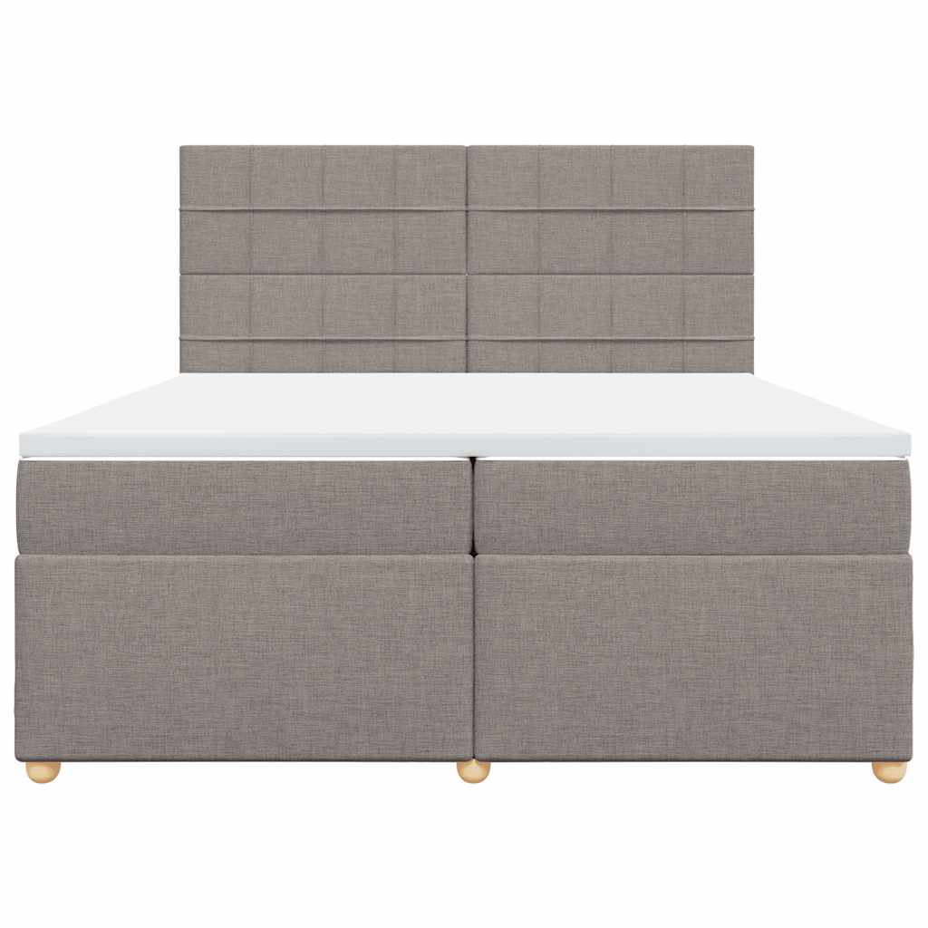 Box Spring Postel S Matrací Taupe 200X200 Cm Textil