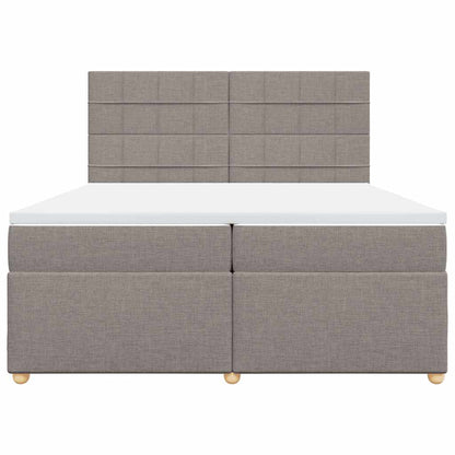 Box Spring Postel S Matrací Taupe 200X200 Cm Textil
