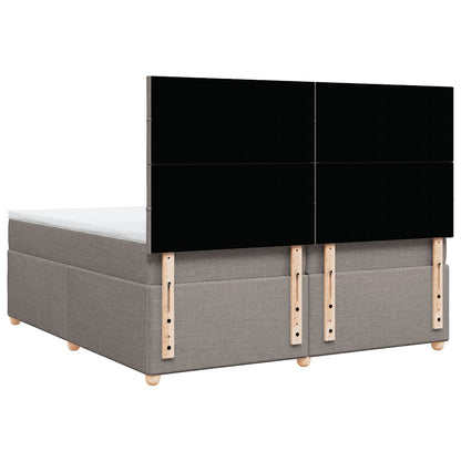 Box Spring Postel S Matrací Taupe 200X200 Cm Textil