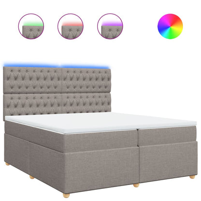 Box Spring Postel S Matrací Taupe 200X200 Cm Textil