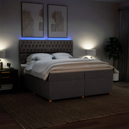 Box Spring Postel S Matrací Taupe 200X200 Cm Textil