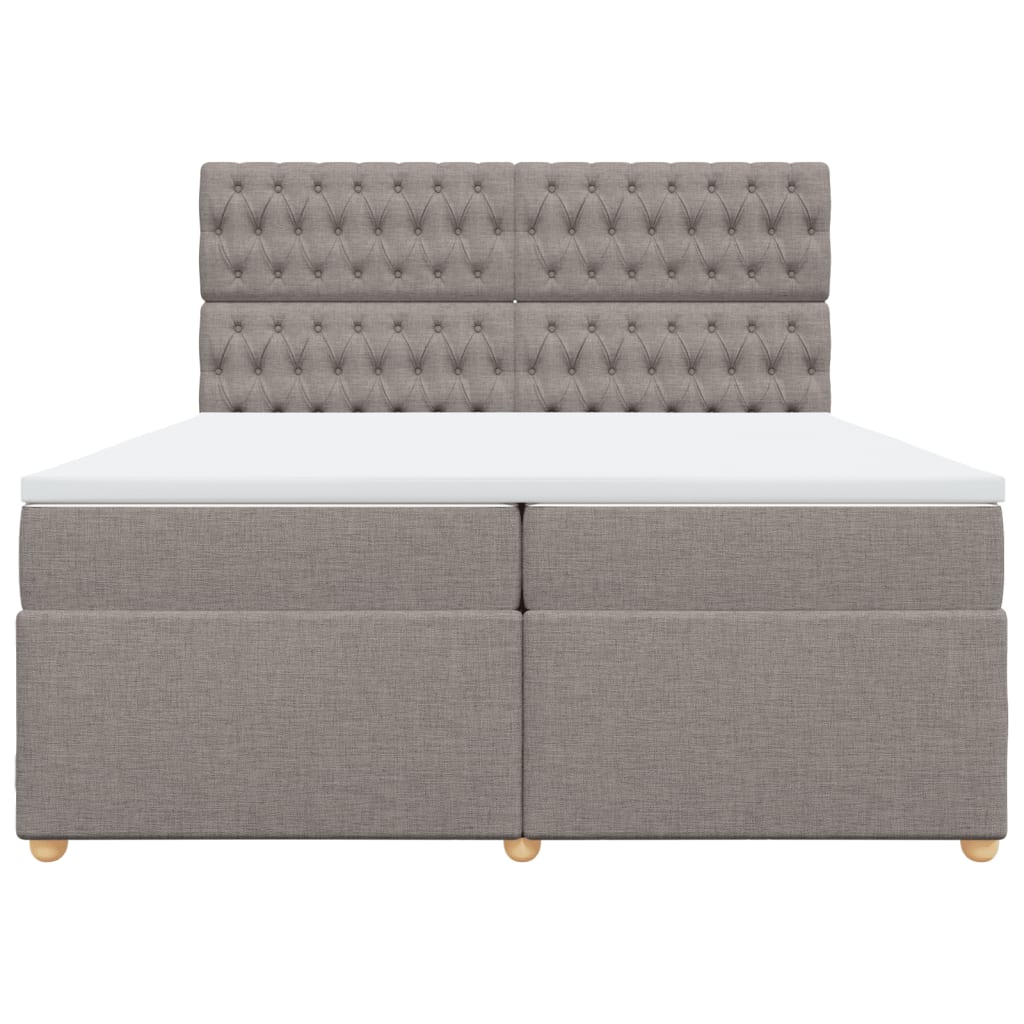 Box Spring Postel S Matrací Taupe 200X200 Cm Textil
