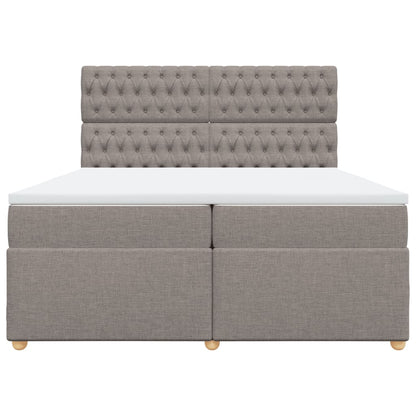 Box Spring Postel S Matrací Taupe 200X200 Cm Textil