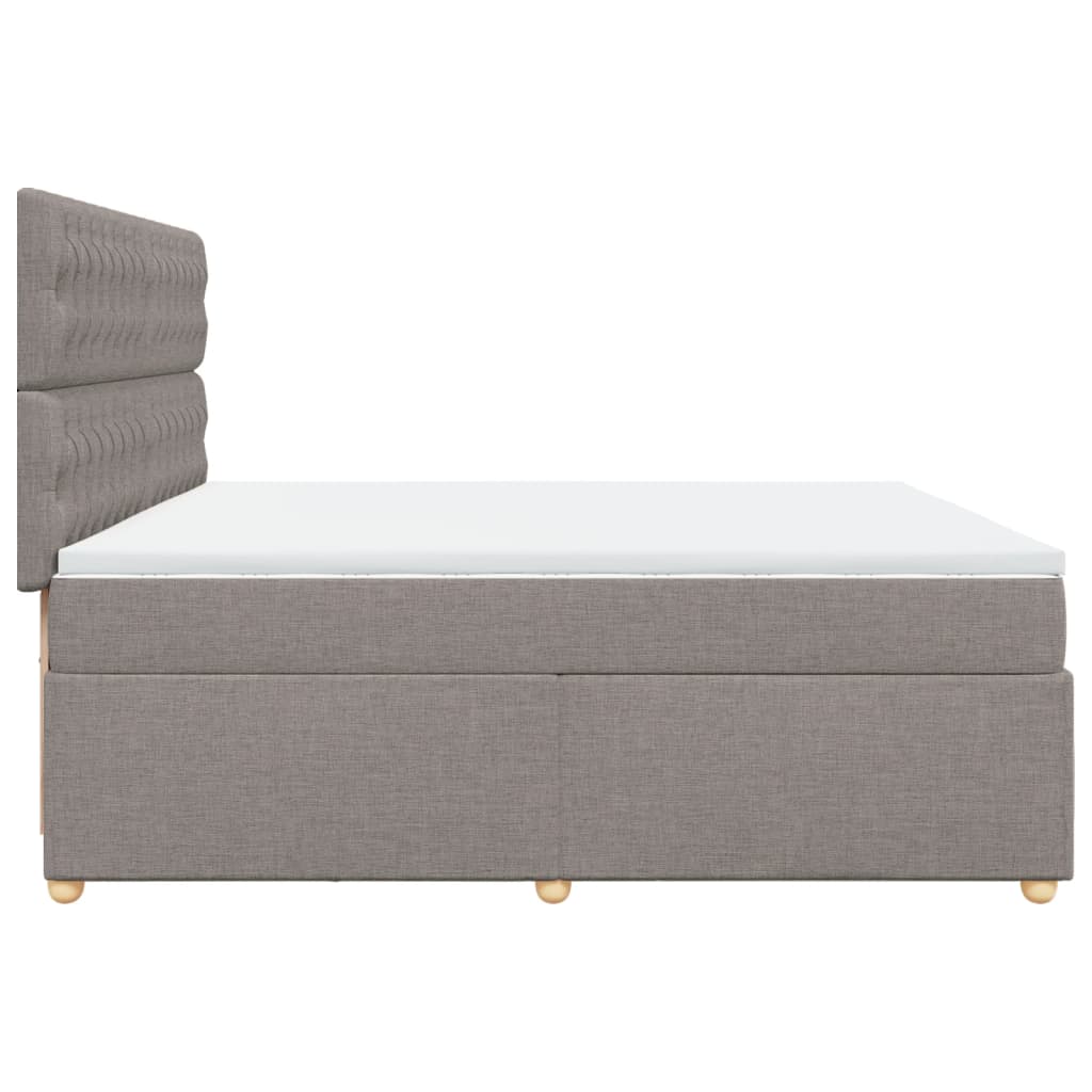 Box Spring Postel S Matrací Taupe 200X200 Cm Textil