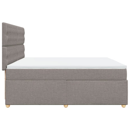 Box Spring Postel S Matrací Taupe 200X200 Cm Textil