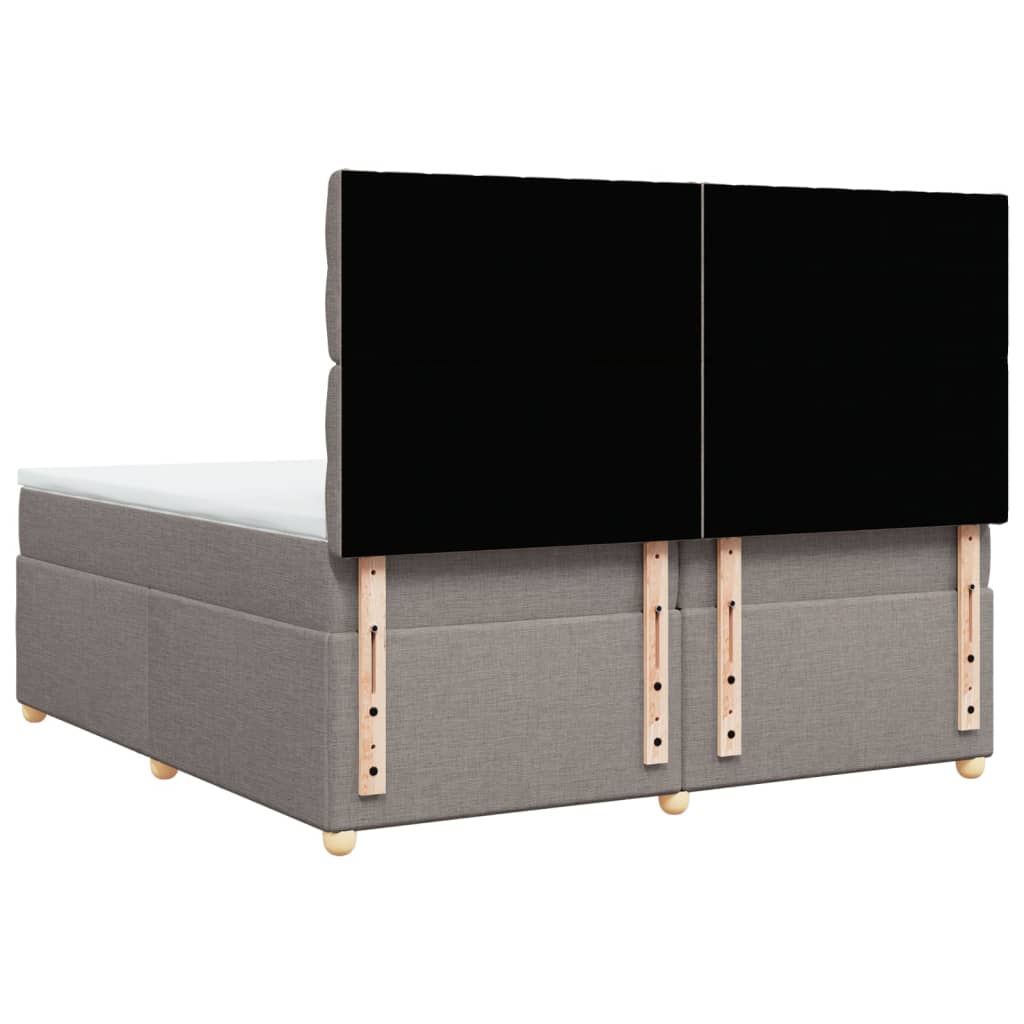 Box Spring Postel S Matrací Taupe 200X200 Cm Textil
