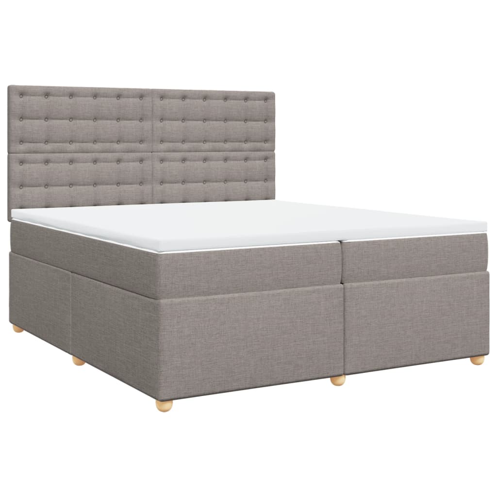 Box Spring Postel S Matrací Taupe 200X200 Cm Textil