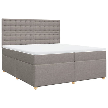 Box Spring Postel S Matrací Taupe 200X200 Cm Textil