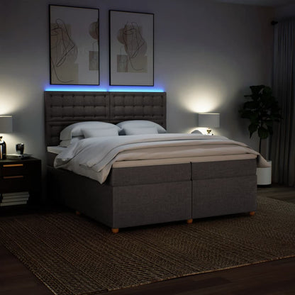 Box Spring Postel S Matrací Taupe 200X200 Cm Textil