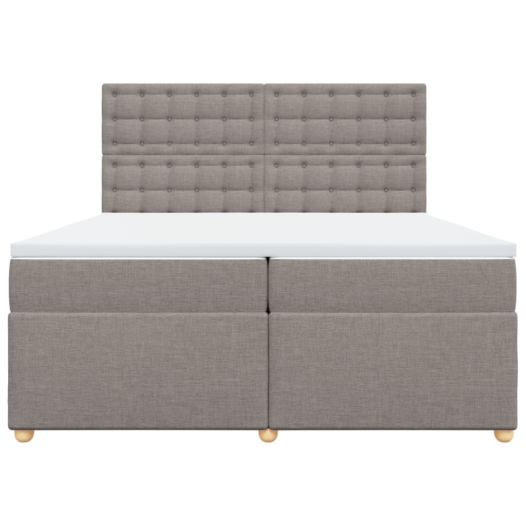 Box Spring Postel S Matrací Taupe 200X200 Cm Textil