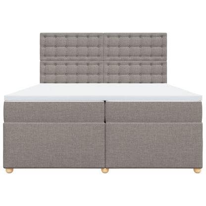 Box Spring Postel S Matrací Taupe 200X200 Cm Textil
