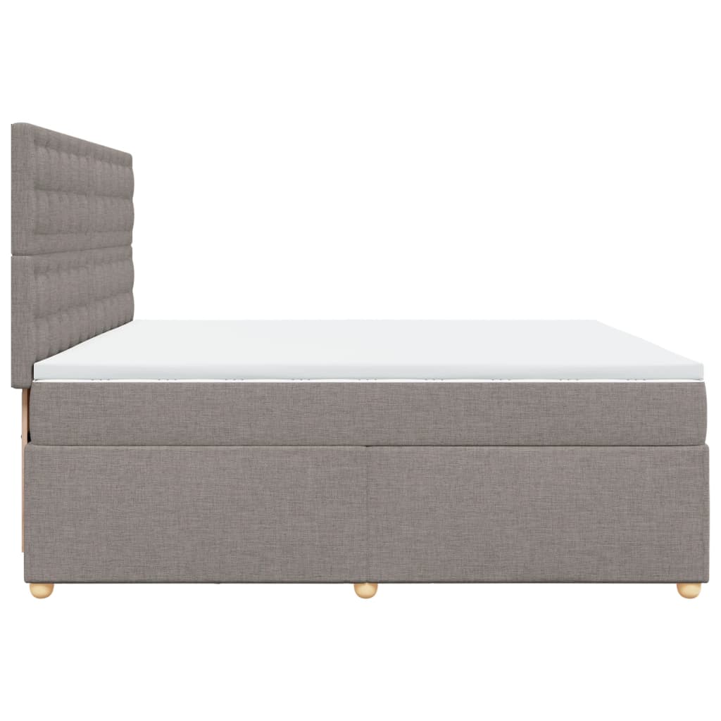 Box Spring Postel S Matrací Taupe 200X200 Cm Textil
