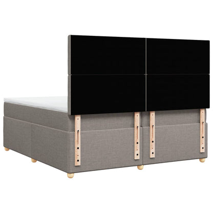 Box Spring Postel S Matrací Taupe 200X200 Cm Textil